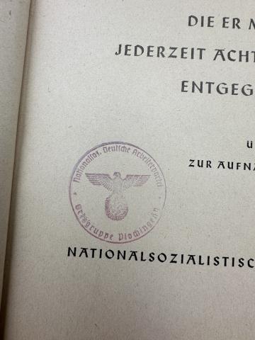 WW2 German Nazi RARE Third Reich Ich Kämpfe book I fight The duties of the party comrade STAMPED