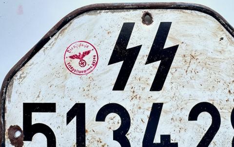 WW2 German Nazi WAFFEN SS tank truck troops SS licence plate original