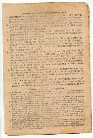 WW2 German Nazi REICHSBAHN HITLER PERSONAL TRAIN AUSWEIS railway ID from worker Ostrowek 1942