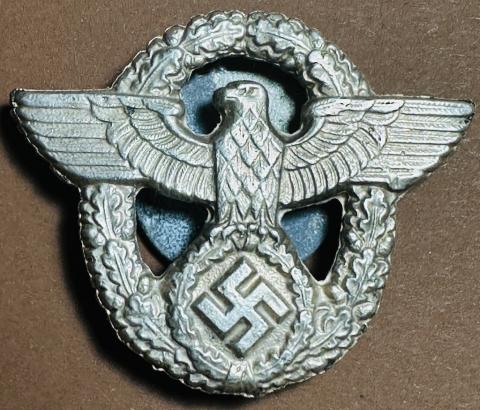 WW2 German Nazi Gestapo SS police polizei badge original case visor cap uniform award WW2 German Nazi Gestapo SS police polizei badge original case visor cap uniform award