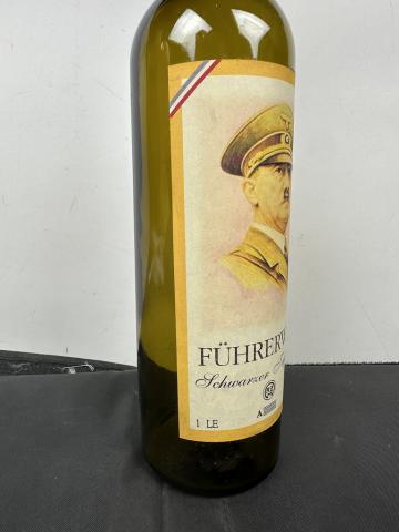 WW2 German Nazi SCARCE Adolf Hitler Third Reich Fuhrer wine bottle with AH label Fuhrerwein WW2 German Nazi SCARCE Adolf Hitler Third Reich Fuhrer wine bottle with AH label Fuhrerwein