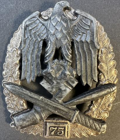 WW2 German Nazi Scarce Assault Combat Badge 75 interventions Waffen SS Wehrmacht Panzer
