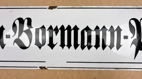 WW2 German Nazi original Third Reich Leader MARTIN BORMANN enamel metal street PLATZ sign