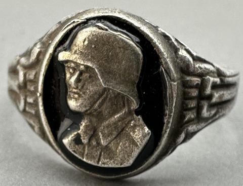 WW2 German Nazi Soldier silver ring marked wehrmacht luftwaffe kriegsmarine waffen ss