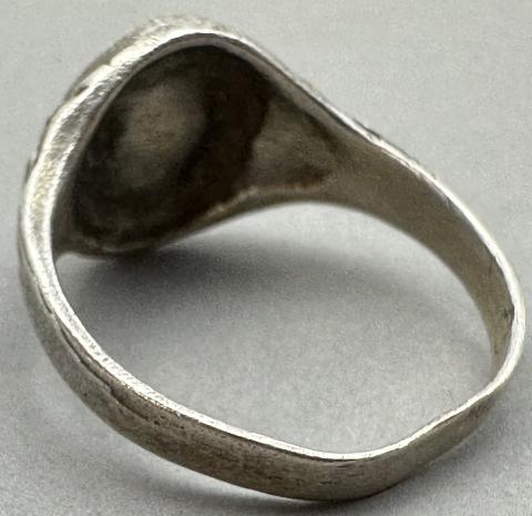 WW2 German Nazi Soldier silver ring marked wehrmacht luftwaffe kriegsmarine waffen ss