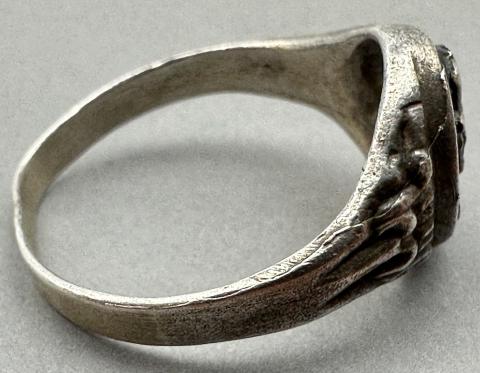 WW2 German Nazi Soldier silver ring marked wehrmacht luftwaffe kriegsmarine waffen ss