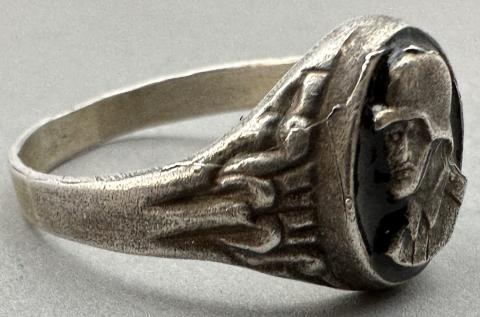 WW2 German Nazi Soldier silver ring marked wehrmacht luftwaffe kriegsmarine waffen ss