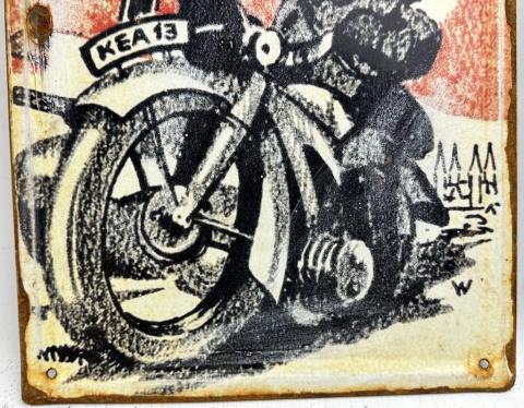 WW2 German Nazi TAG DER WEHRMACHT fur das Kriegs wall metal sign motorcycle