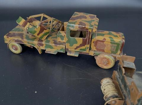 WW2 German Nazi Third Reich 1930s truck vehicule camo toy elastolin lineol camo tippco lehmann