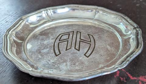 WW2 German Nazi Third Reich Fuhrer Adolf Hitler silverware AH monogram tray