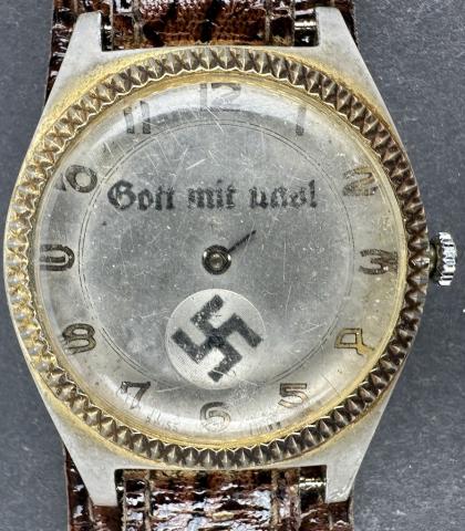 WW2 German Nazi Third Reich Fuhrer patriotic watch with swastika