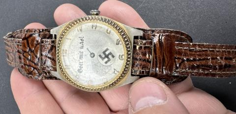 WW2 German Nazi Third Reich Fuhrer patriotic watch with swastika WW2 German Nazi Third Reich Fuhrer patriotic watch with swastika