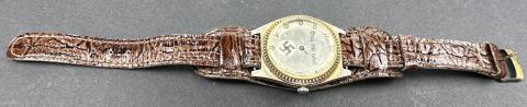 WW2 German Nazi Third Reich Fuhrer patriotic watch with swastika WW2 German Nazi Third Reich Fuhrer patriotic watch with swastika