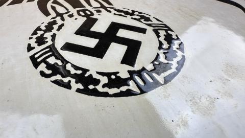 WW2 German Nazi Third Reich NSDAP NSKK motorcycle club enamel wall sign ADMIN building