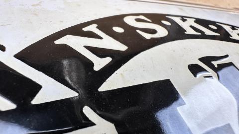 WW2 German Nazi Third Reich NSDAP NSKK motorcycle club enamel wall sign ADMIN building