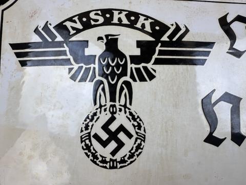 WW2 German Nazi Third Reich NSDAP NSKK motorcycle club enamel wall sign ADMIN building