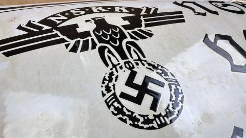 WW2 German Nazi Third Reich NSDAP NSKK motorcycle club enamel wall sign ADMIN building