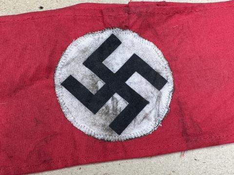 WW2 German Nazi Third Reich NSDAP tunic swastika armband stamp inside