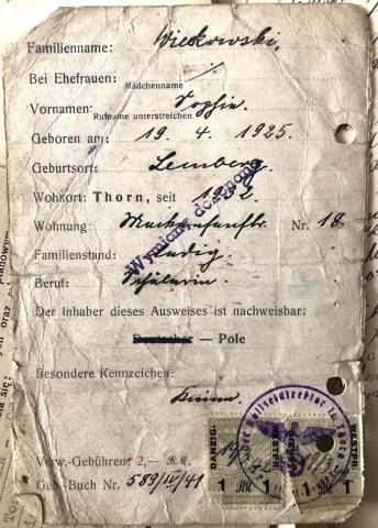 WW2 German Nazi Third reich stamped Vorläufiger Ausweis ID no photo