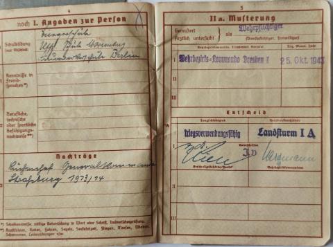 WW2 German Nazi Third Reich Wehrmacht Wehrpass soldier ID with etui 