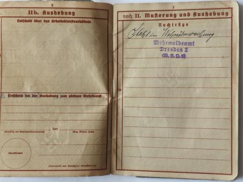WW2 German Nazi Third Reich Wehrmacht Wehrpass soldier ID with etui 