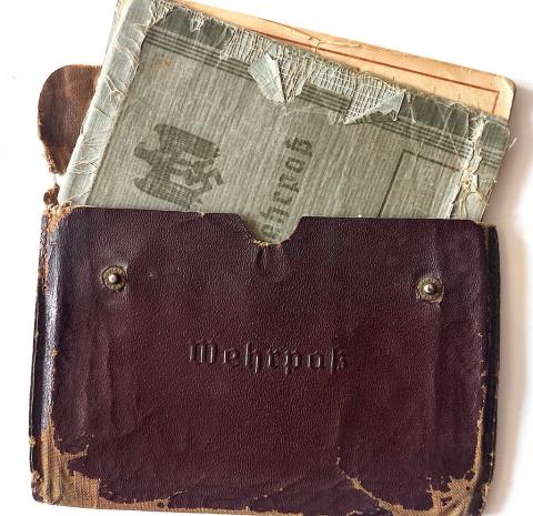 WW2 German Nazi Third Reich Wehrmacht Wehrpass soldier ID with etui 