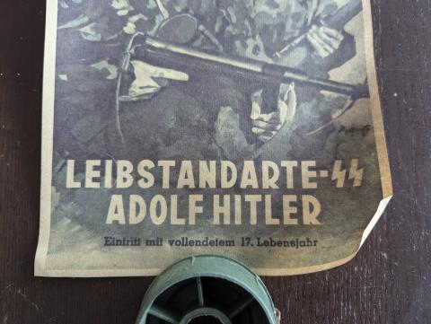 WW2 German Nazi WAFFEN SS 1st division LSSAH LAH Leibstandarte-SS Adolf Hitler wall recruitment poster