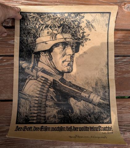 WW2 German Nazi WAFFEN SS camo sniper recruitment propaganda wall poster