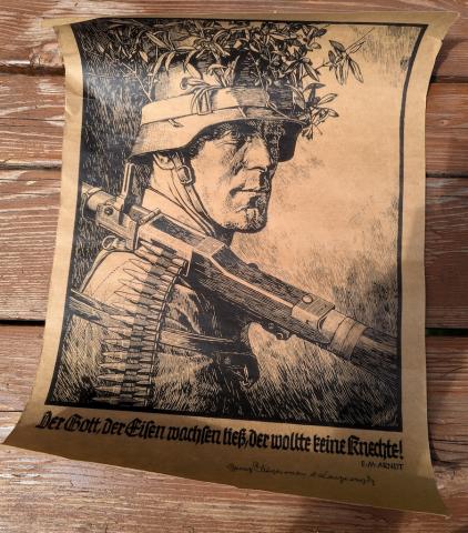 WW2 German Nazi WAFFEN SS camo sniper recruitment propaganda wall poster