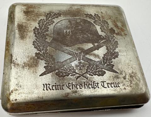 WW2 German Nazi WAFFEN SS dagger motto cigarette case by RZM