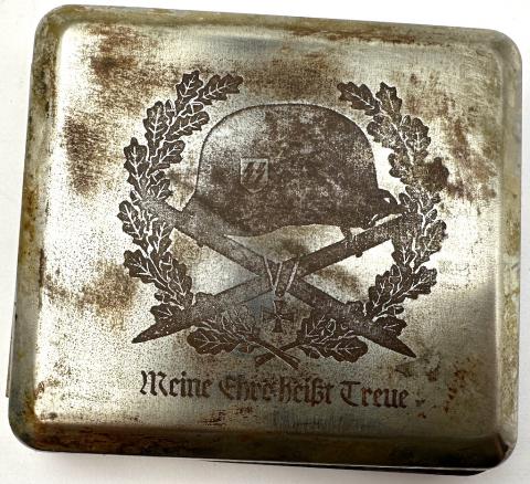 WW2 German Nazi WAFFEN SS dagger motto cigarette case by RZM