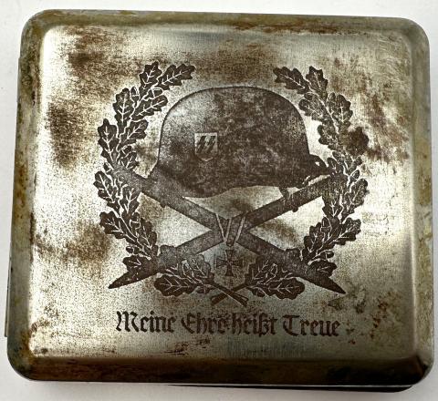 WW2 German Nazi WAFFEN SS dagger motto cigarette case by RZM