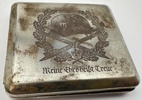 WW2 German Nazi WAFFEN SS dagger motto cigarette case by RZM