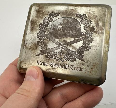 WW2 German Nazi WAFFEN SS dagger motto cigarette case by RZM