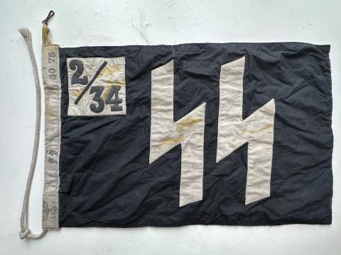 original WAFFEN SS DAS REICH double sides STAMPED flag