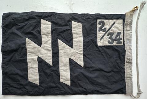 original WAFFEN SS DAS REICH double sides STAMPED flag