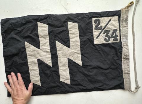 original WAFFEN SS DAS REICH double sides STAMPED flag