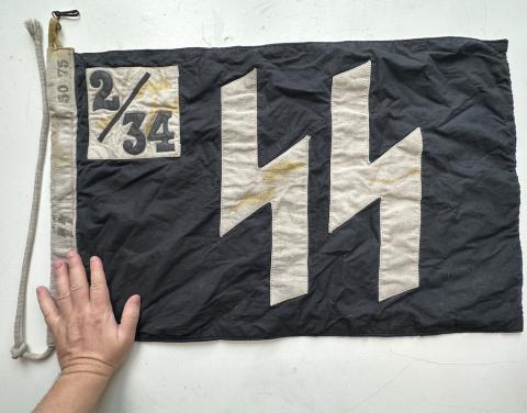 original WAFFEN SS DAS REICH double sides STAMPED flag