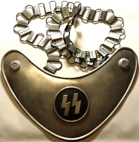WW2 German Nazi Waffen SS D.R.G.M gorget ORIGINAL TOTENKOPF POLIZEI POLICE