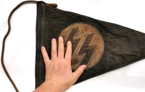 WW2 German Nazi WAFFEN SS early large pennant flag banner original