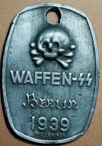 WW2 german Nazi Waffen SS early Panzer Berlin 1939 metal badge shield