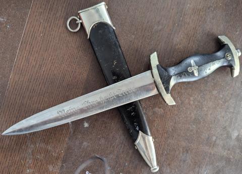 authentic original SS enlisted early SS dagger EICKHORN oval maker