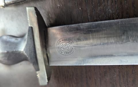 authentic original SS enlisted early SS dagger EICKHORN oval maker