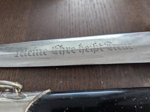 authentic original SS enlisted early SS dagger EICKHORN oval maker