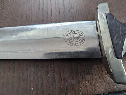 authentic original SS enlisted early SS dagger EICKHORN oval maker