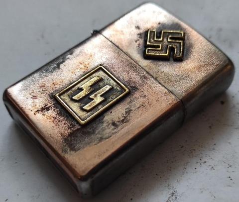 WW2 german Nazi WAFFEN SS field gear soldier zippo lighter with Swastika rzm