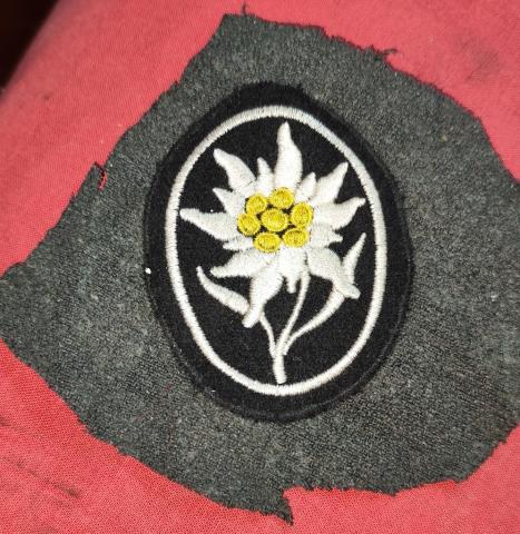 WW2 German Nazi Waffen SS Gebirgsjager cloth tunic patch uniform totenkopf panzer original for sale