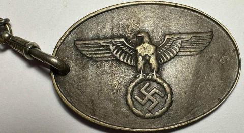 WW2 german Nazi WAFFEN SS Gestapo Staatpolizei metal ID Disk with ETUI Police
