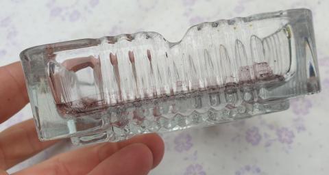 WW2 German Nazi Waffen SS glass ashtray with SS runes