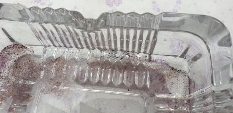 WW2 German Nazi Waffen SS glass ashtray with SS runes